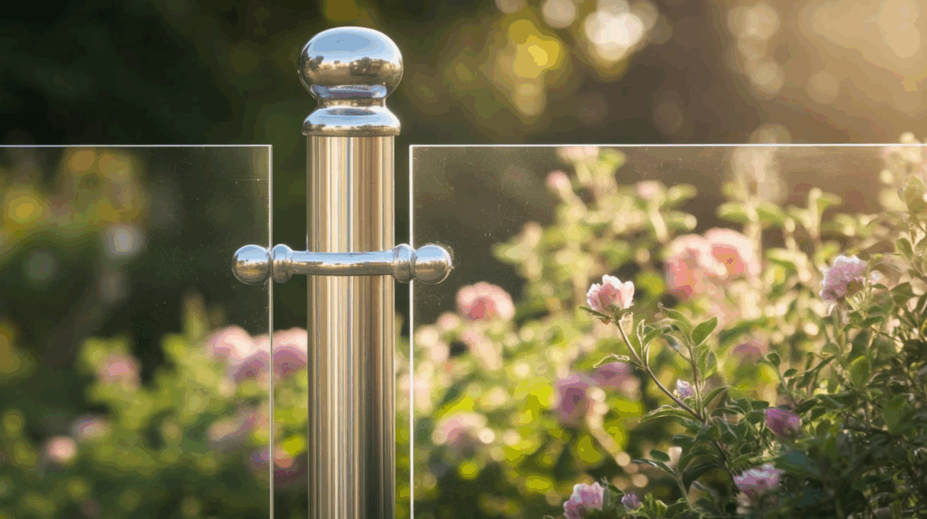 Aluminum Post with Glass Panel Fence