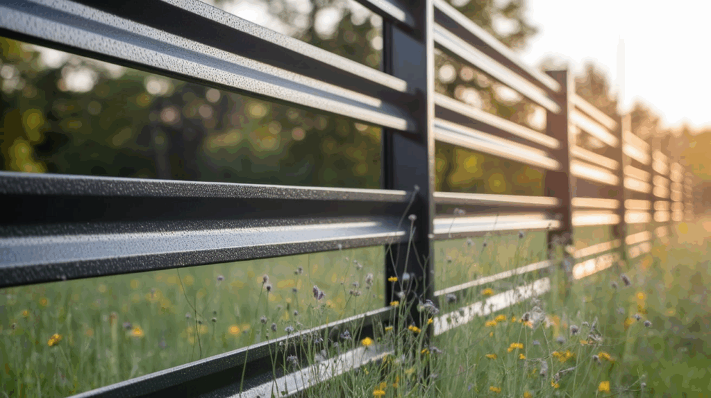 Black Steel Panel Fence