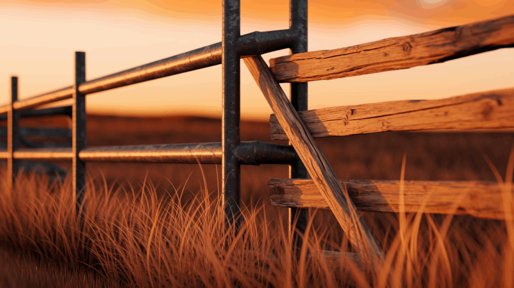 Metal and Reclaimed Wood Fence