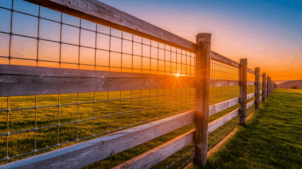 Split Rail Fence with Wire Mesh