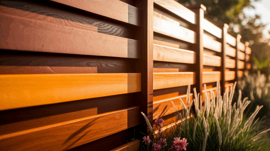 Two-tone Stained Wood Fence