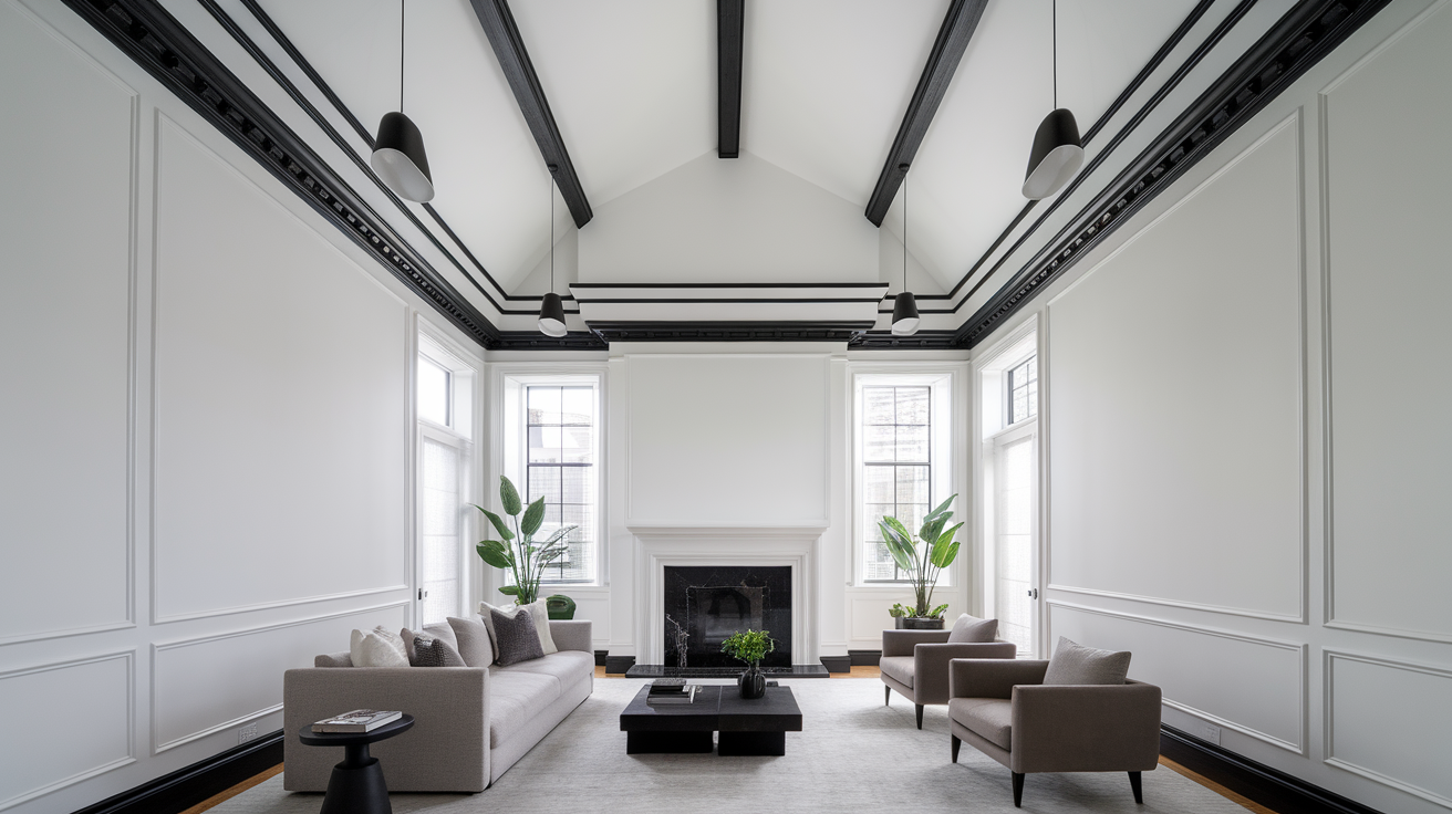 Contrasting_Black_Crown_Molding_in_White_Rooms