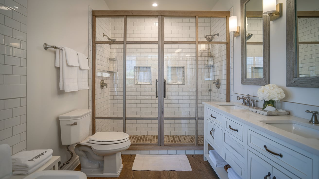 Glass_Shower_Doors_with_Wood_Frame