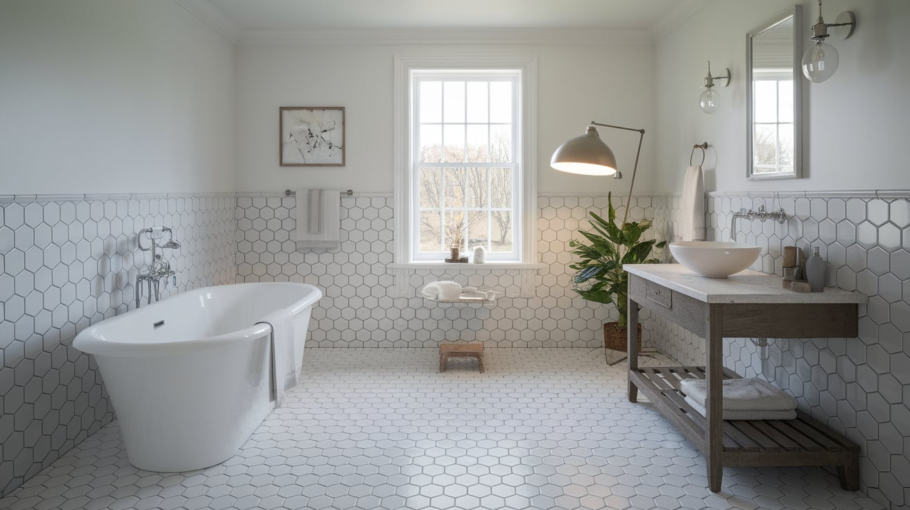 Hexagonal_Tile_Flooring_with_White_Grout