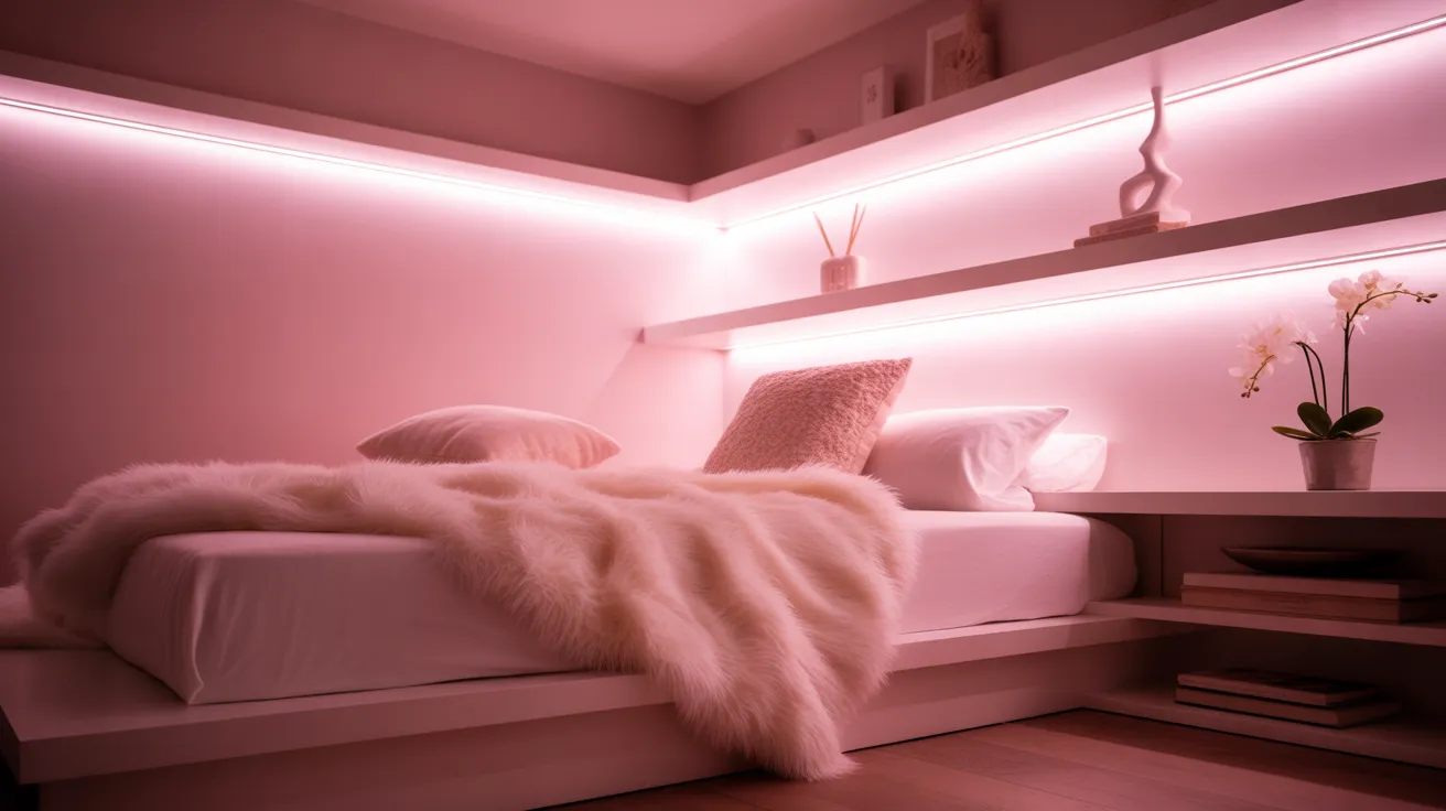 Pink_Glow_Bedroom_with_Floating_Shelves