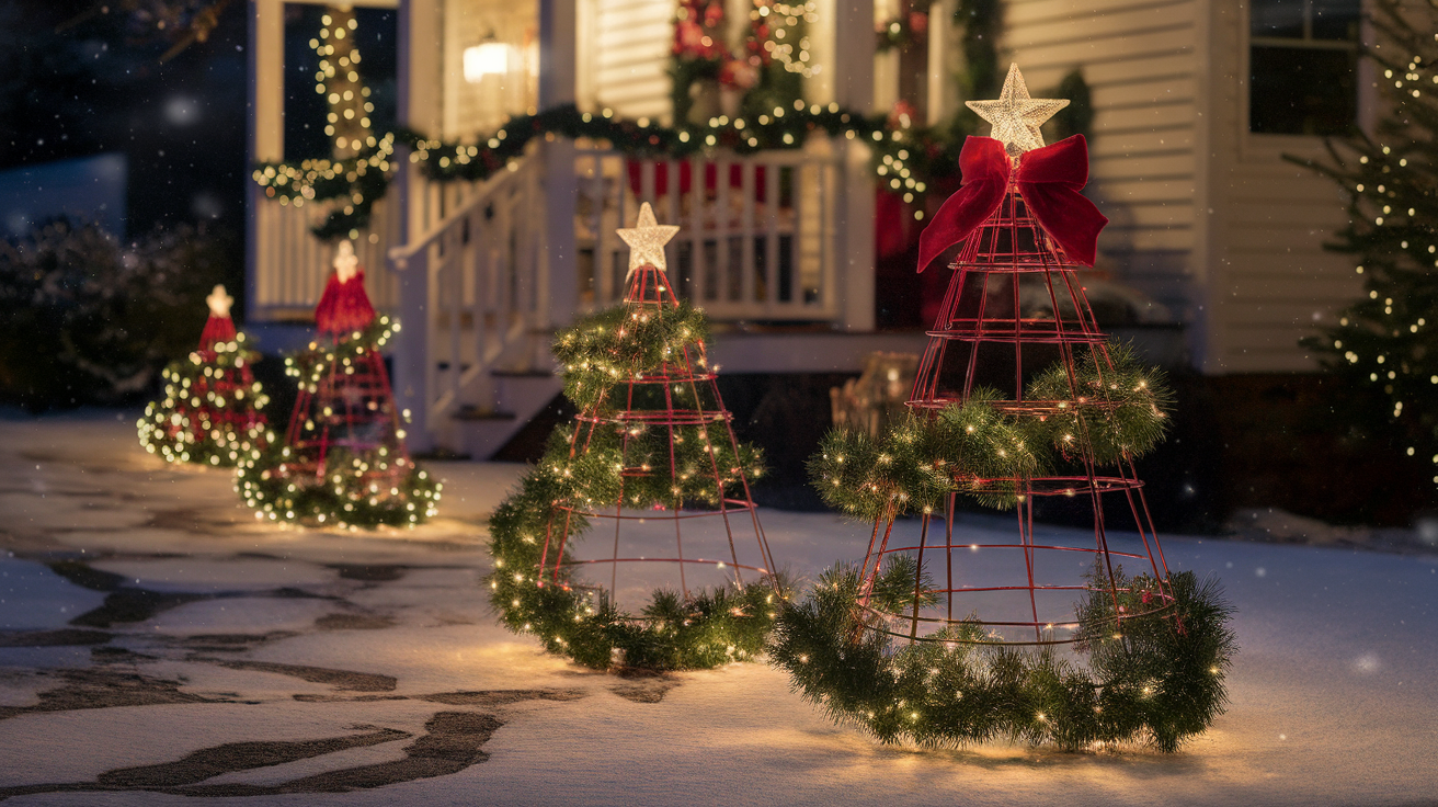Repurpose_Tomato_Cages_into_Lighted_Christmas_Trees