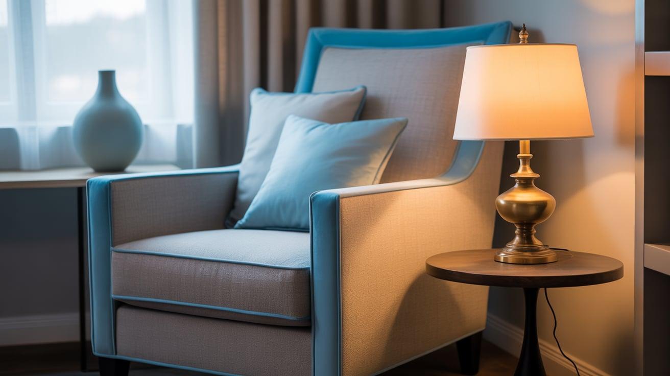 Statement_Grey_Armchair_with_Sky_Blue_Trim