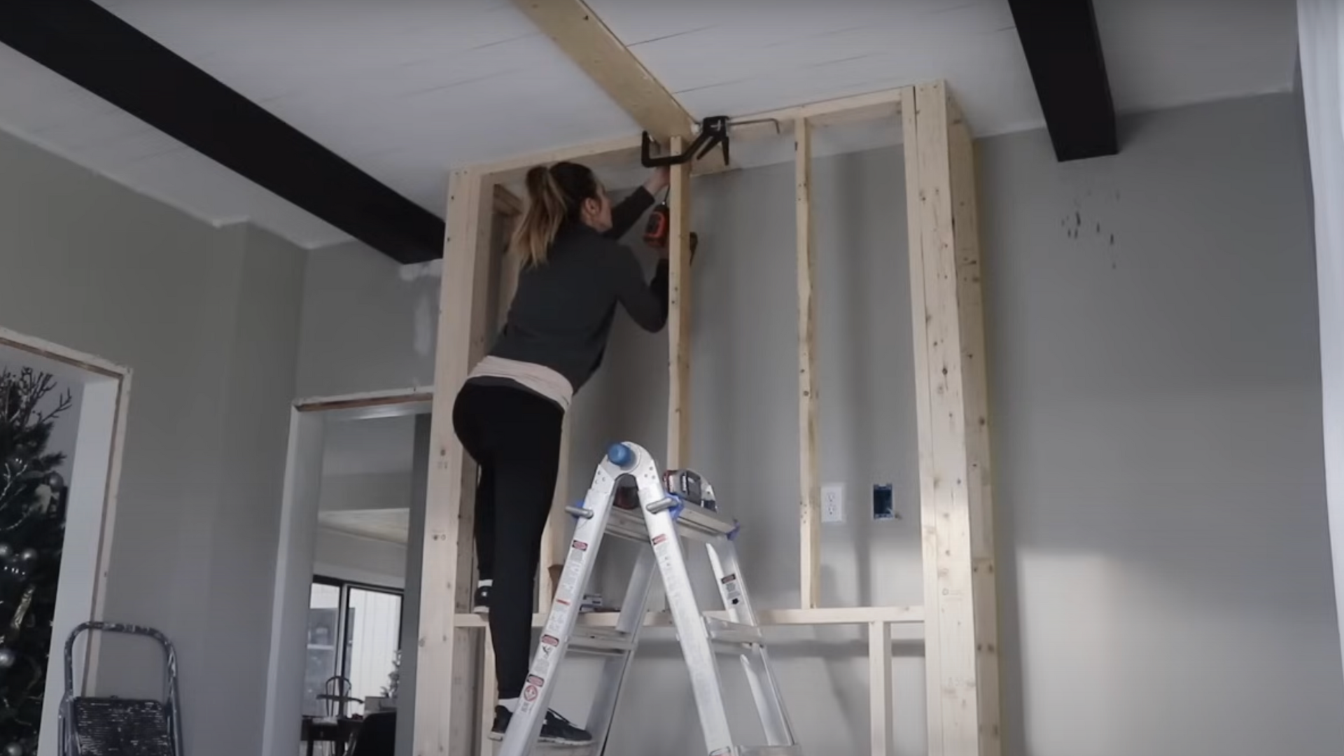 Step_4_Anchor_to_Ceiling_Beams_and_Add_Bench_Framing
