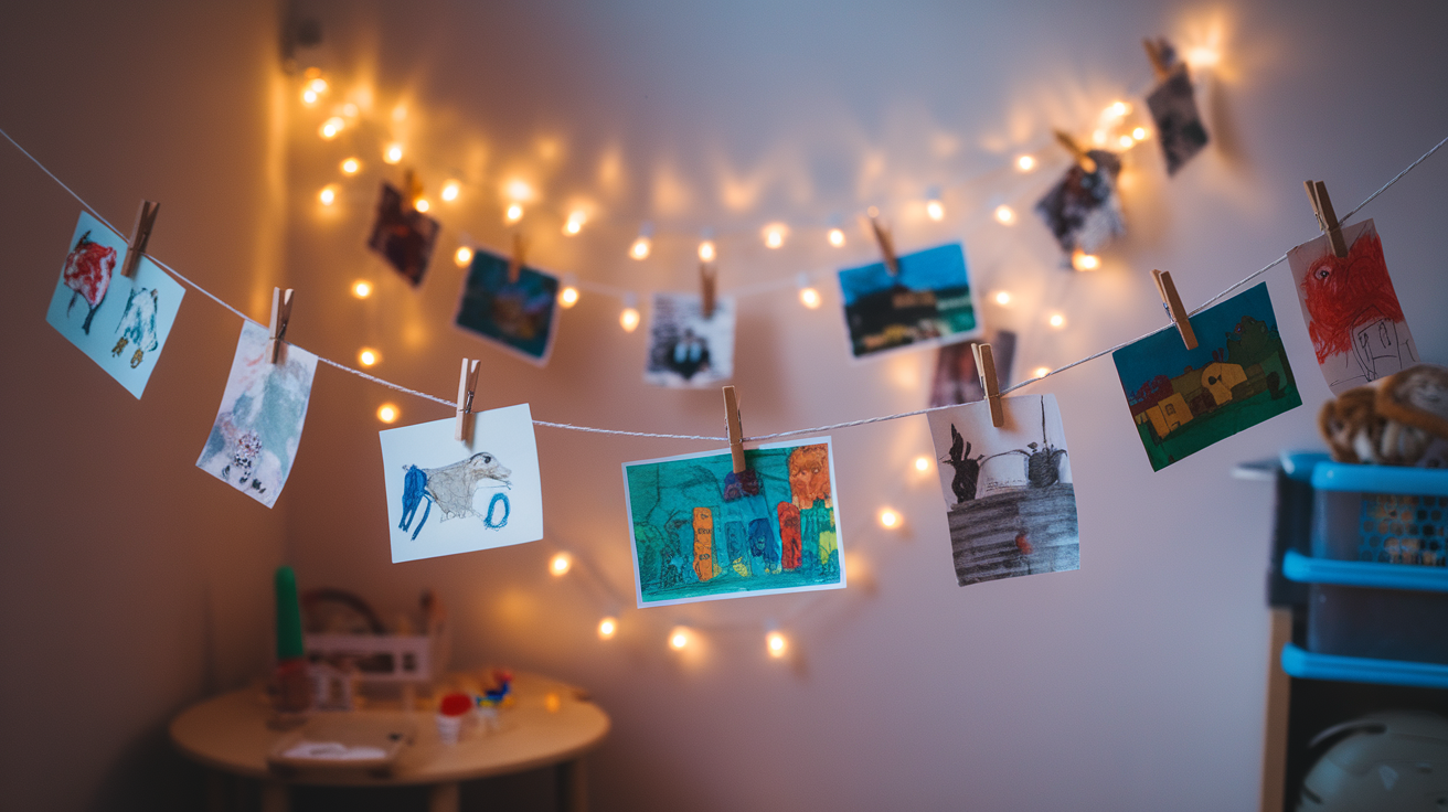 String_Lights_Hung_with_Mini_Clothespins