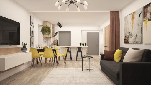 Free Kitchen-Living Room Modern Living Room photo and picture
