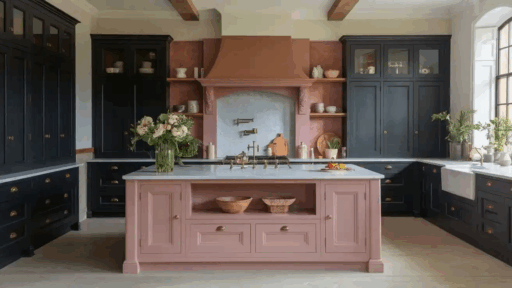 kitchen island colors with dark cabinets