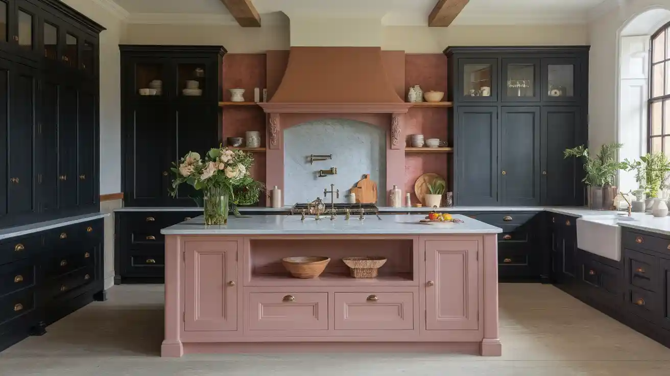 kitchen island colors with dark cabinets