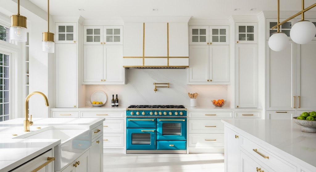 pWhite_and_Gold_Kitchen_with_a_Teal_Range
