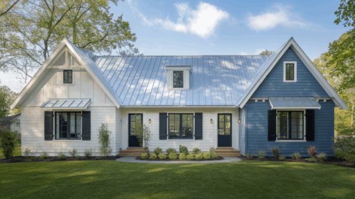 silver metal roof house color combinations