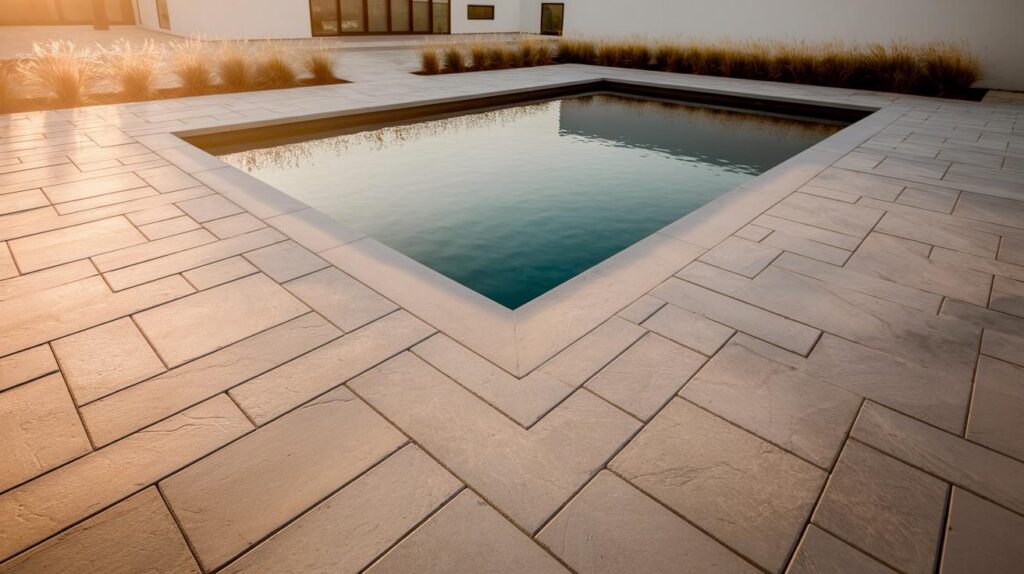 Ashlar Slate in Light Gray with Seamless Edging
