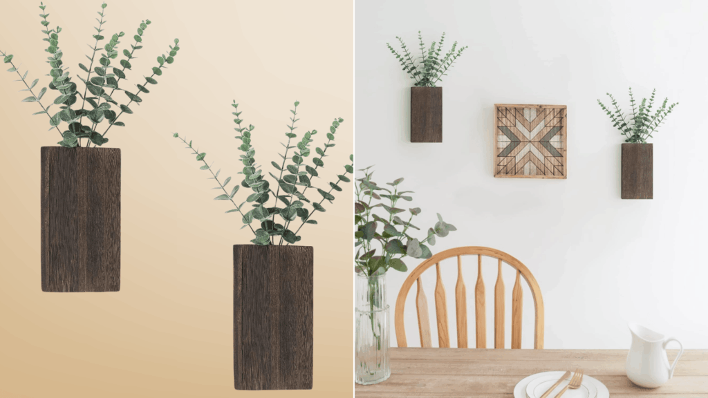 Dahey Wood Wall Planter Vase