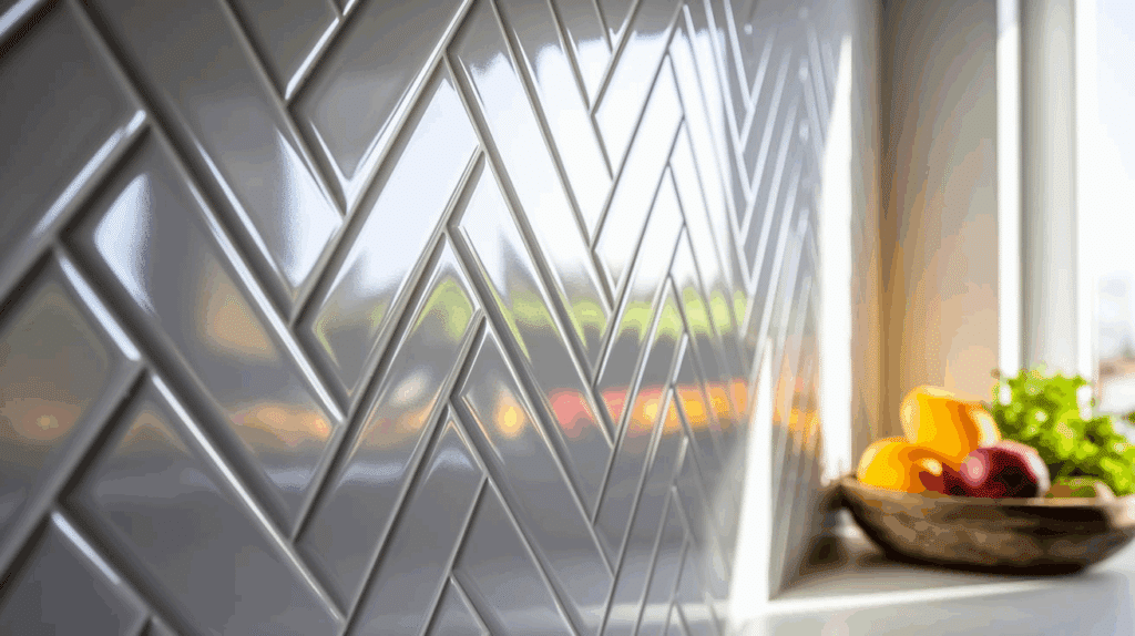 Herringbone White Tile