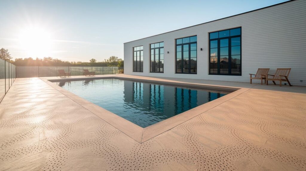 Troweled Concrete Look with Pale Beige Tint

