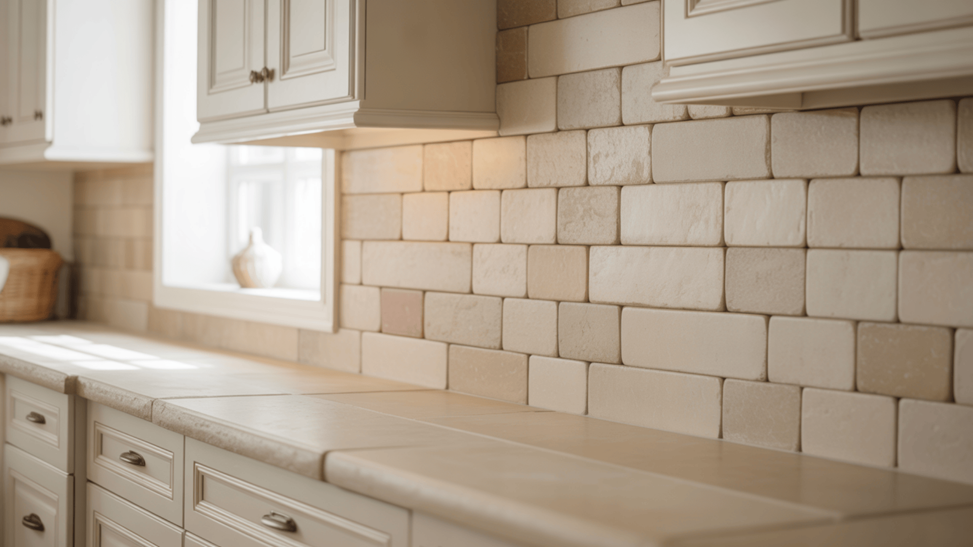 Limestone Backsplash