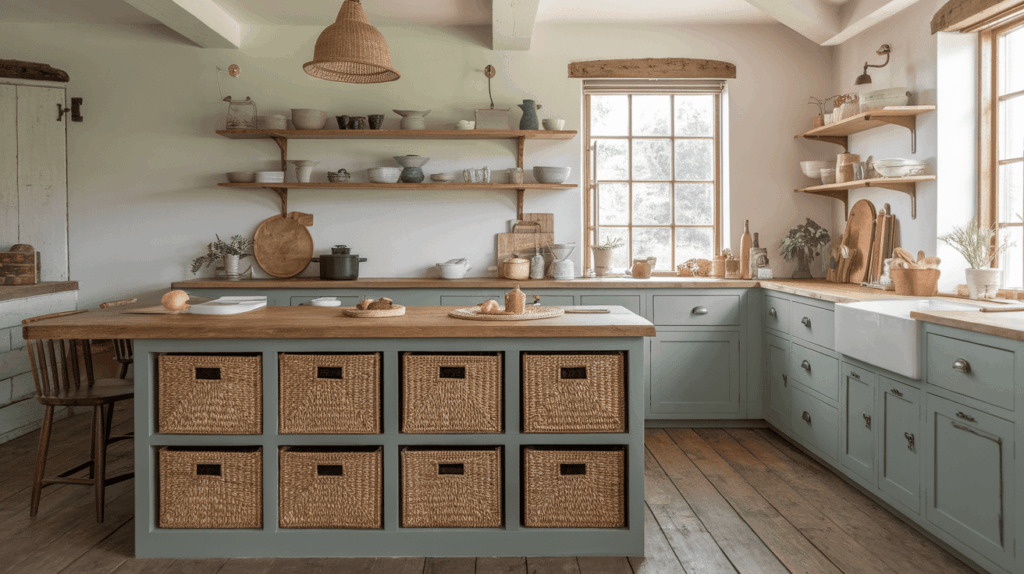 Open Sage Base with Basket Storage