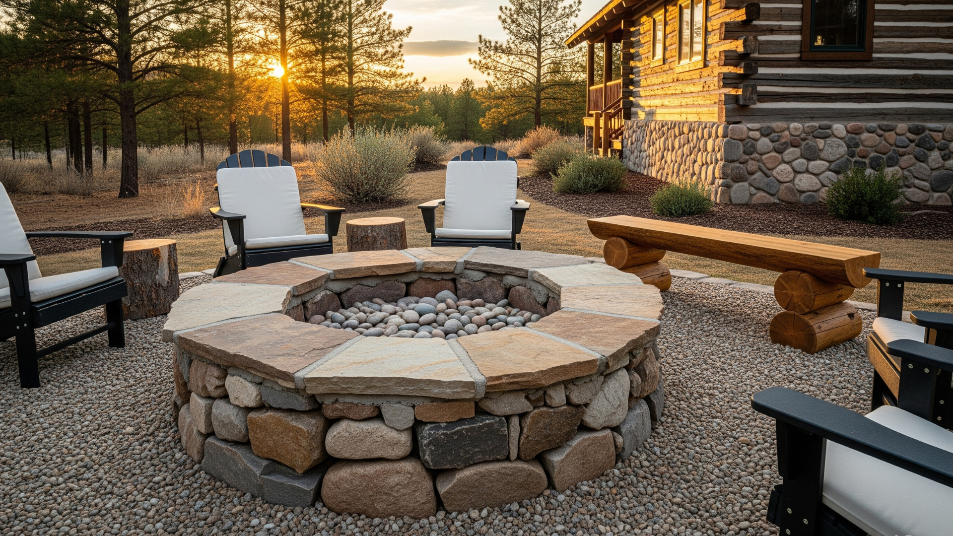 Rustic Outdoor Stone Firepit