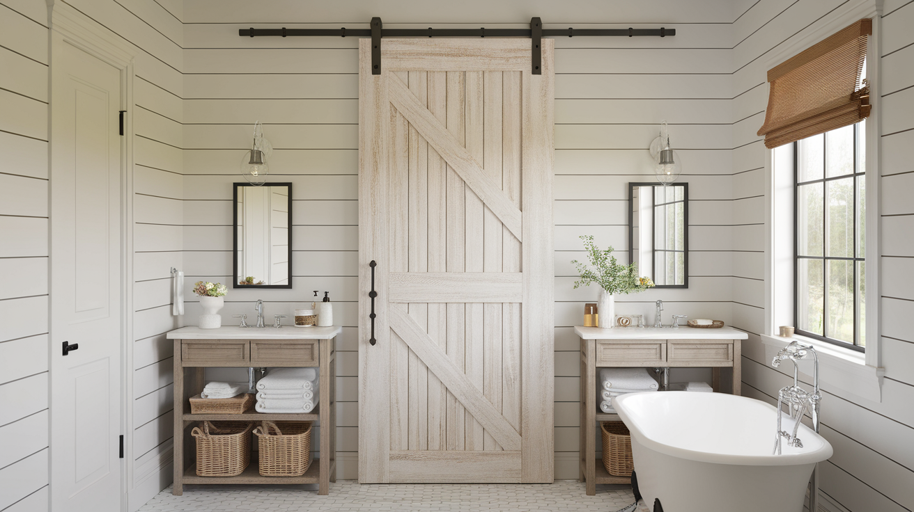 Shiplap Bathroom Door