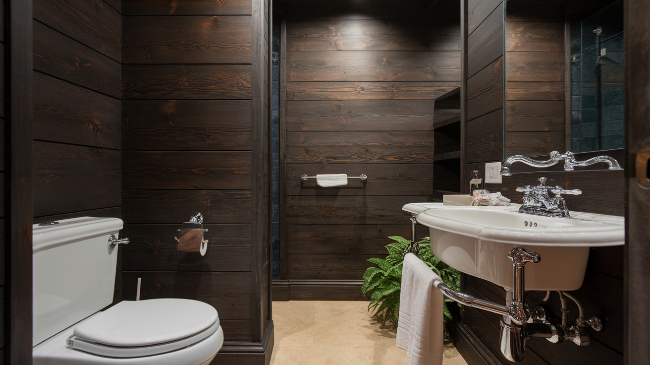 Shiplap with Dark Wood Tones