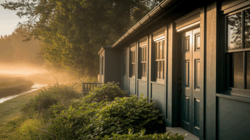 dark green house