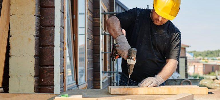 a man drilling