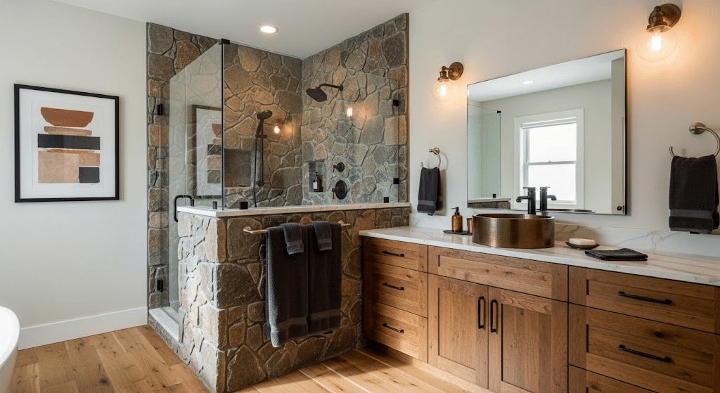 Natural Stone Shower Wall