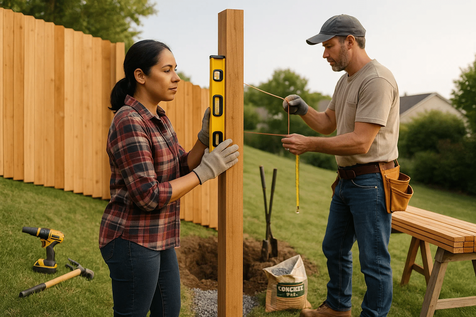 Building a Fence on a Slope Without Losing Plumb