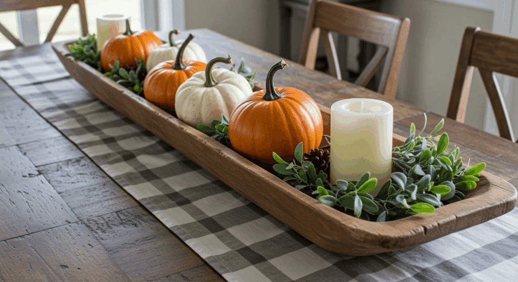 farmhouse countryside wooden dough bowl decor