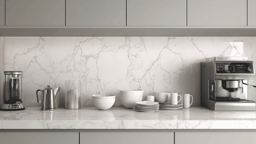 white quartz with veining