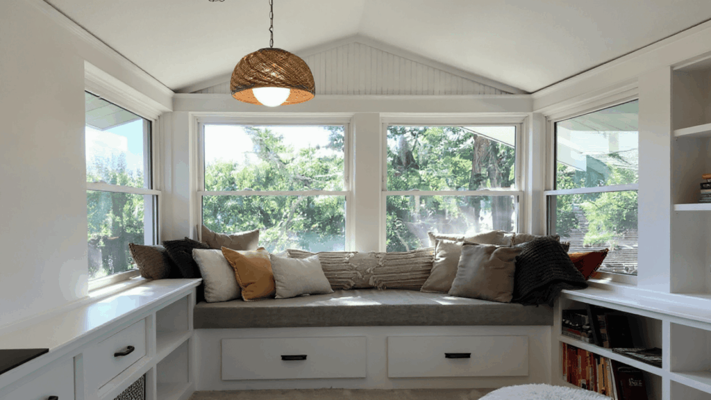 add a built in bench with storage below