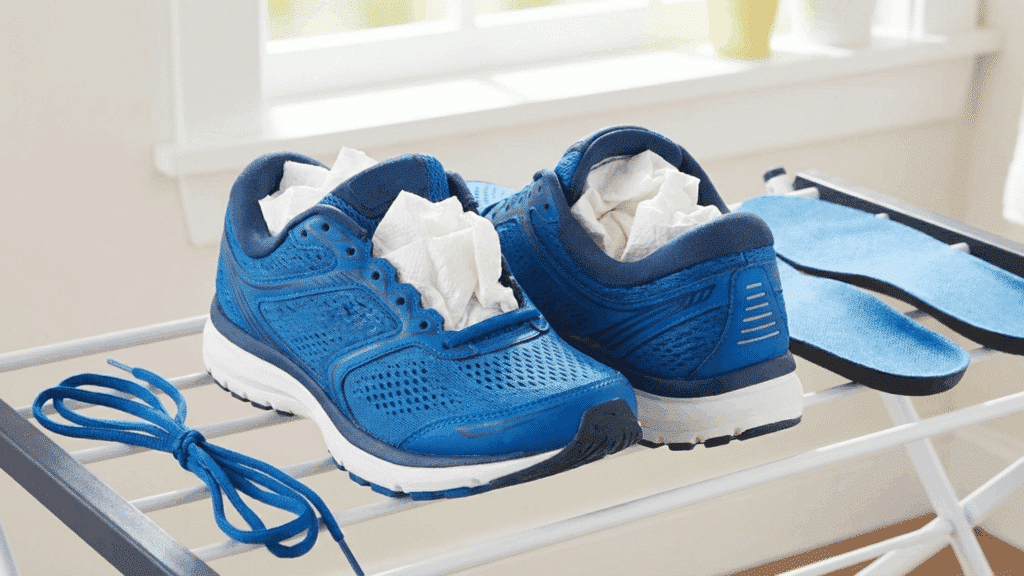 air dry shoes properly
