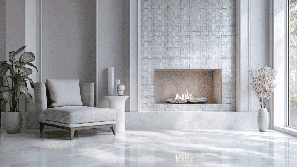 basketweave marble mosaic