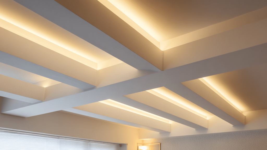 beams with integrated led strip lighting