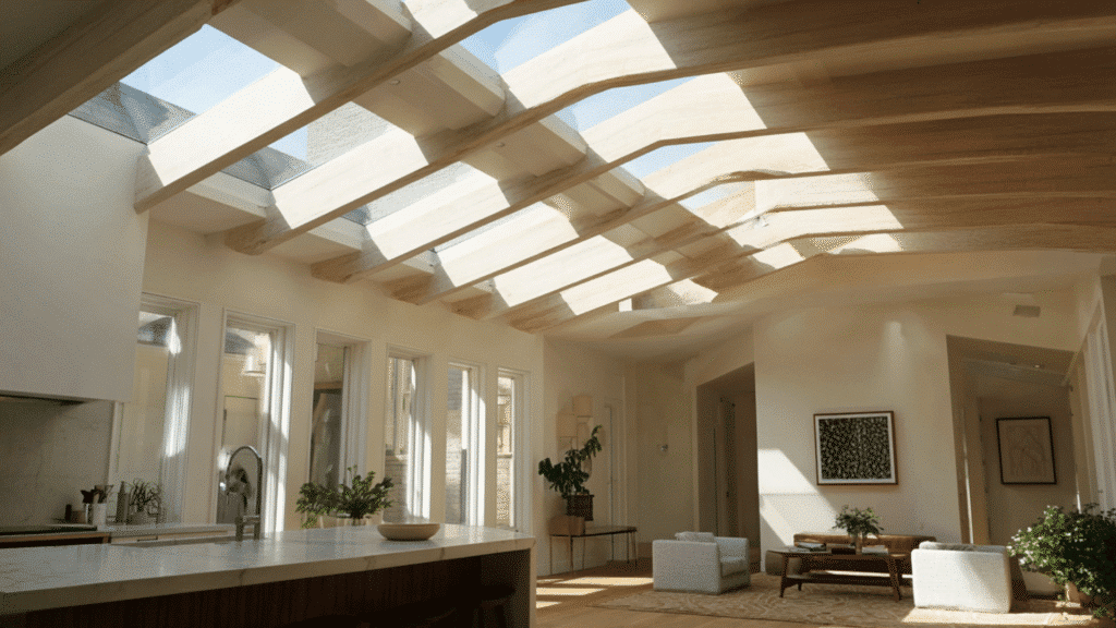 beams with skylights integrated