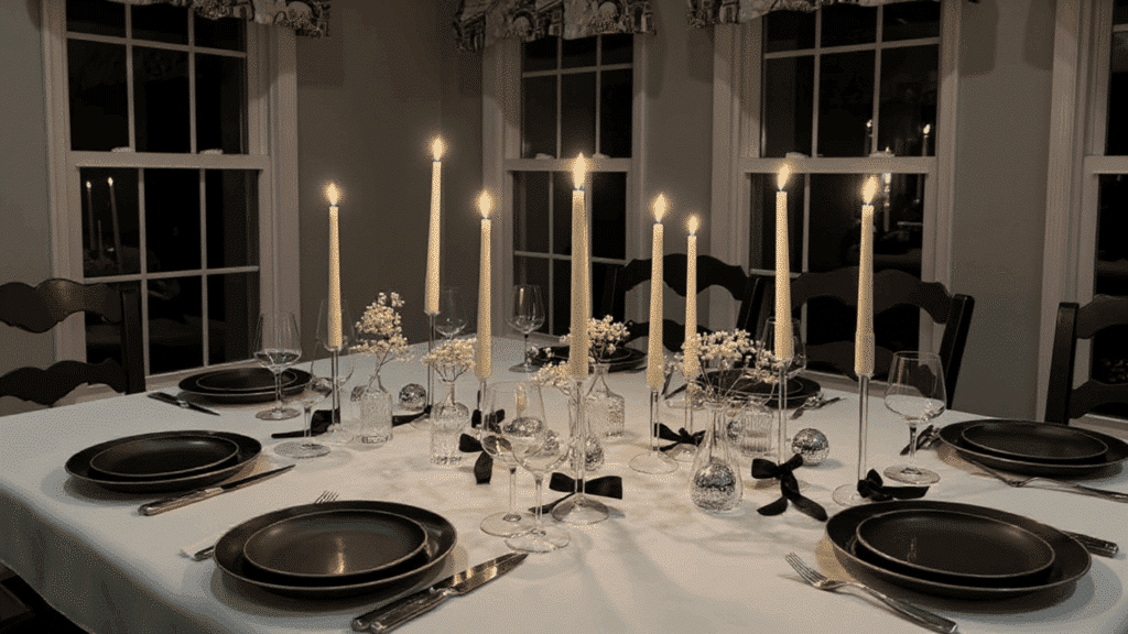 black white party theme idea