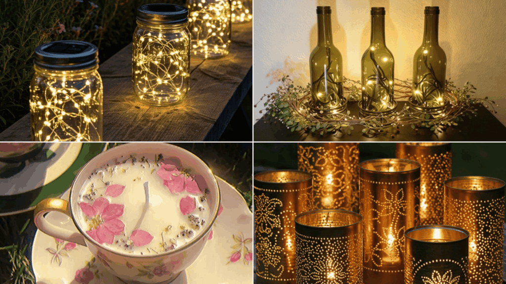 christmas homemade candle light decor