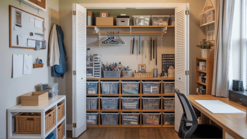 closet to craft room conversion