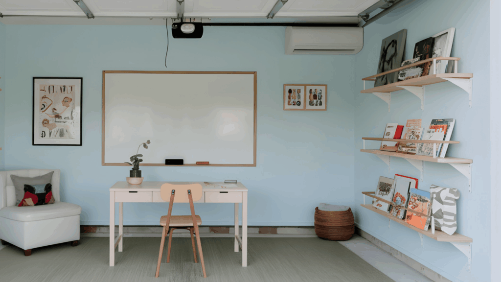 converted garage homeschool studio