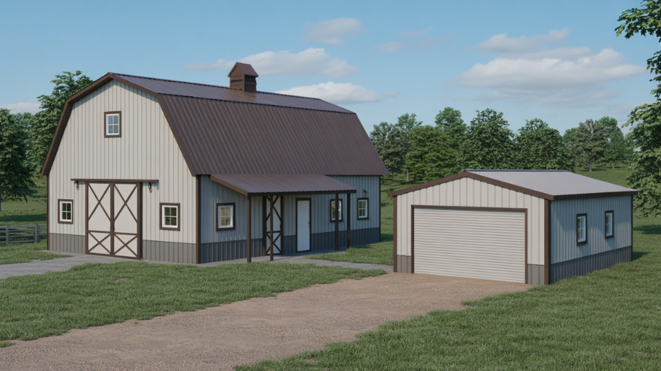 detached garage barndominium