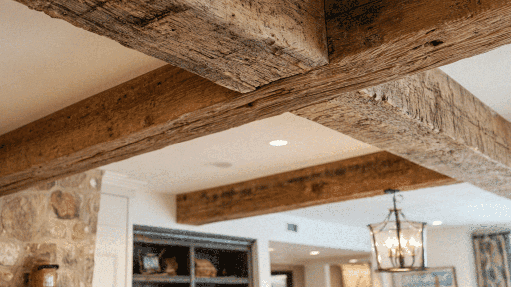 distressed beams for an aged finish