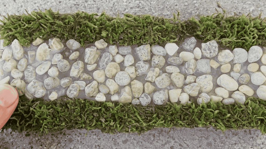 fairy garden pathway using mini stepping stones