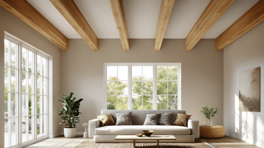 faux wood beams for an affordable upgrade