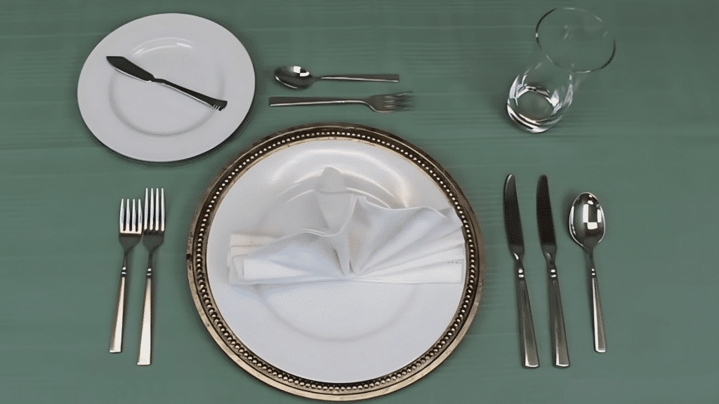 finish with napkin and decor