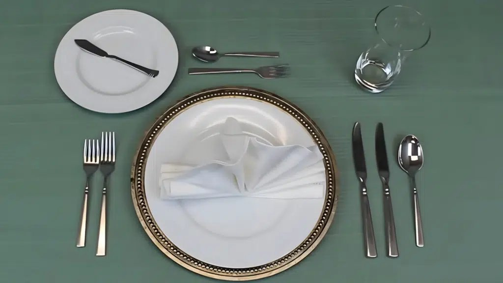 finish with napkin and decor