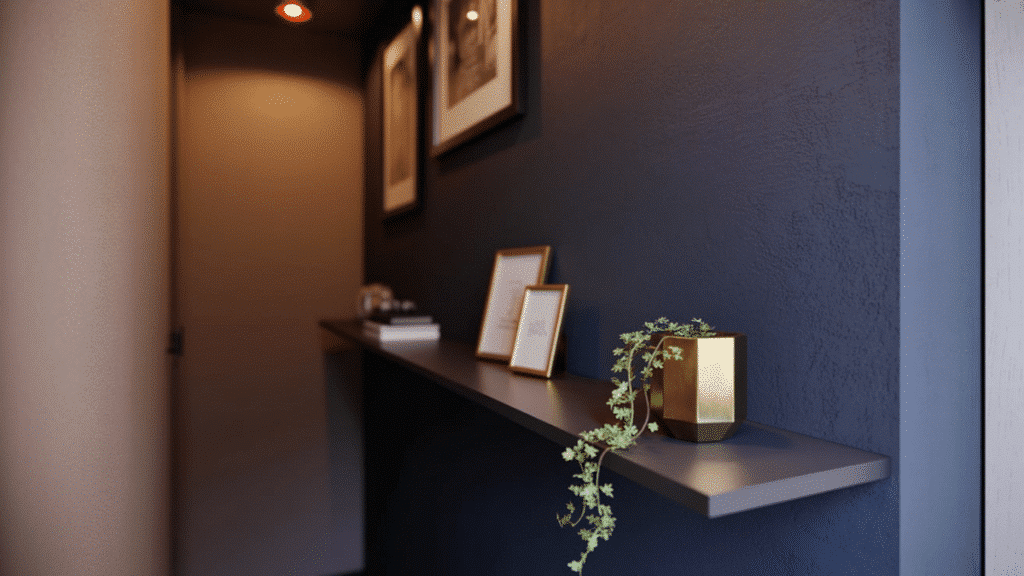floating shelf entryway