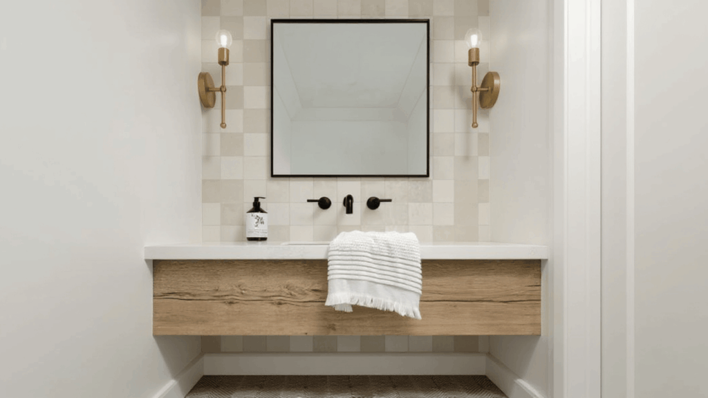 floating vanity upgrade half bathroom remodel ideas